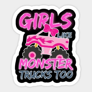 Monster Truck Birthday Girls Party B-day Gift For Girls Kids Sticker